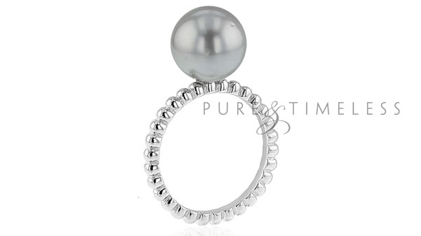 parel ring met 10-11 mm Tahiti parel