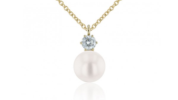 Parel hanger goud Akoya parel en diamant