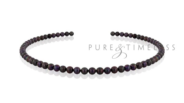 Parelketting zwarte parels Akoya 6 tot 6,5 mm