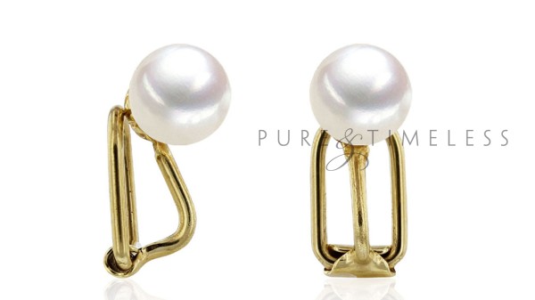 Clip oorbellen met 7-7,5 mm Akoya parels
