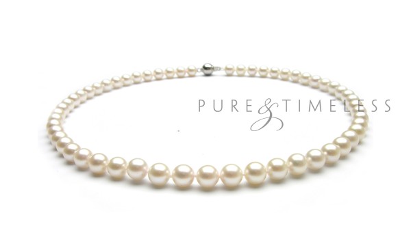 Luxe AAA Akoya parelketting 7-7,5mm gouden sluiting