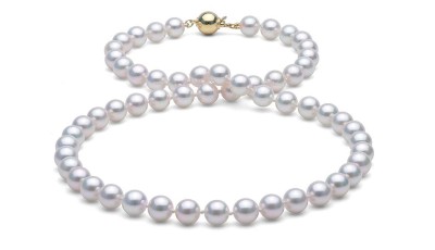 Luxe parelcollier 7-7,5 mm AA+ Akoya parels met gouden sluiting