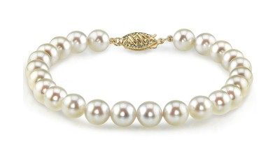 Parel armband Akoya 7,5-8 mm AA+ geelgoud