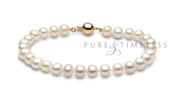 Parelarmband zoetwaterparels 6-7 mm goud