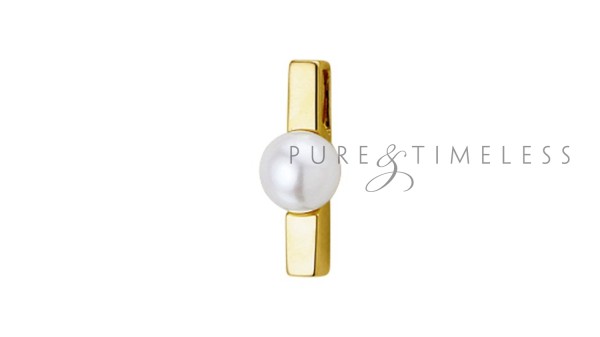 14 karaat geelgouden hanger met zoetwaterparel