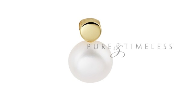 Gouden parelhanger met 9,5 mm zoetwaterparel