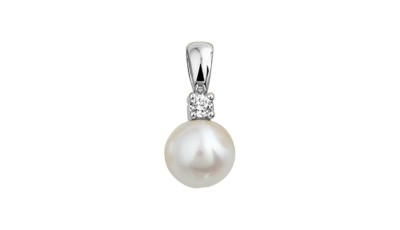 Parelhanger met diamant 0.05 ct