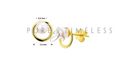 Gouden oorknoppen met pareltje