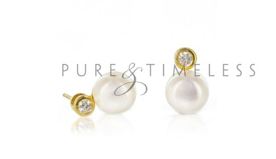 6,5-7 mm Akoya pareloorstekers met diamant