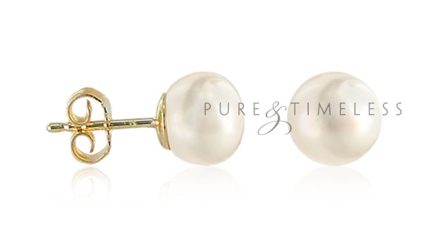 Bouton parels op gouden stekers 9 9.5 mm
