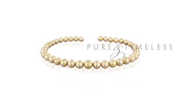 Collier van gouden zuidzeeparels 10 - 13,8 mm